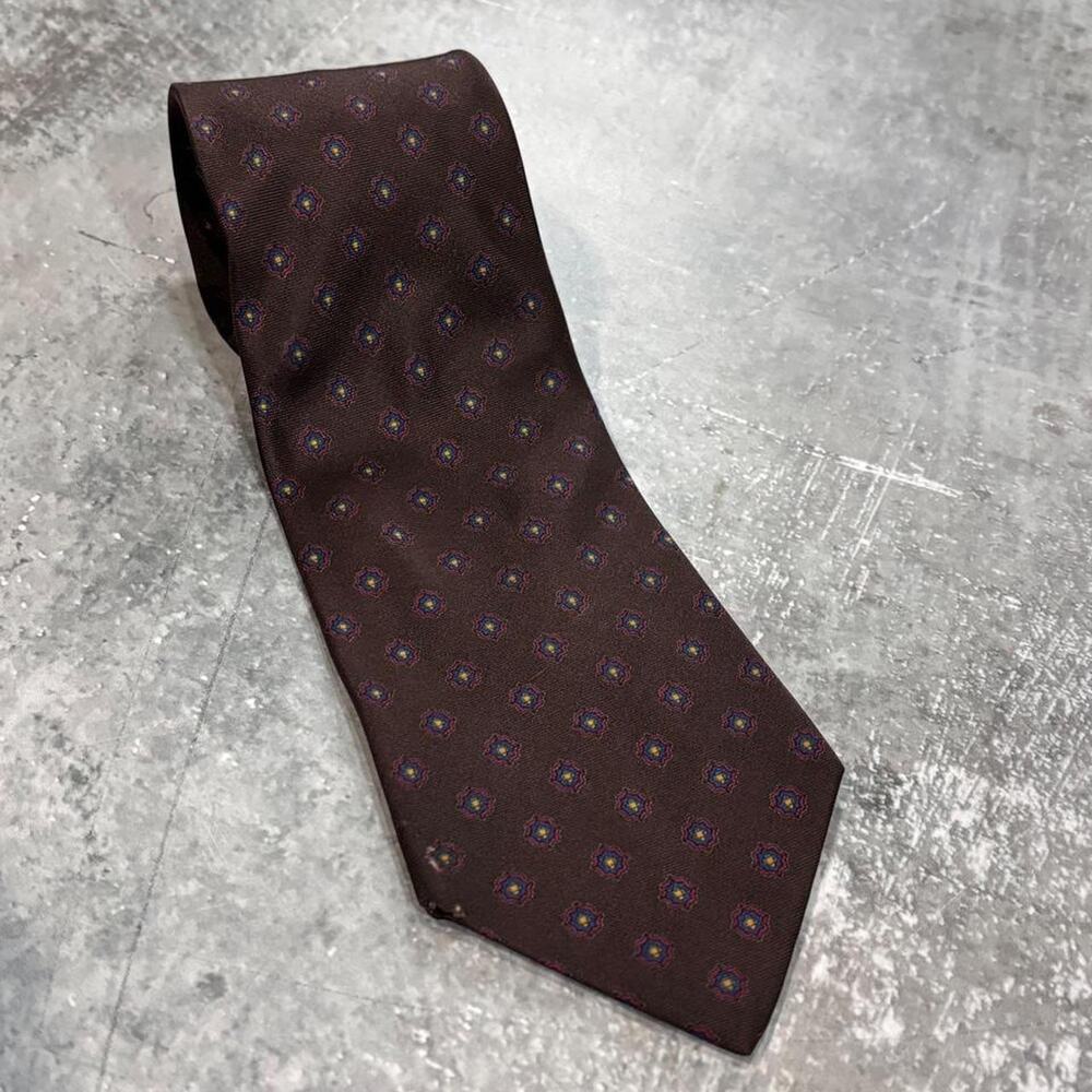 Vintage Christian Dior Brown Tie! Geometric Spotted Tie